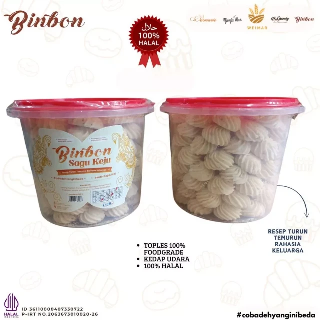 Grosir Sagu Keju Binbon 500g (1 Dus Isi 6 Toples) 8