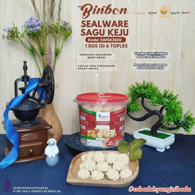 Grosir Sagu Keju Binbon 500g (1 Dus Isi 6 Toples) 9