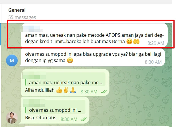 Screenshot percakapan pengguna APOPS Method 2; buka gambar untuk membaca ukuran penuh