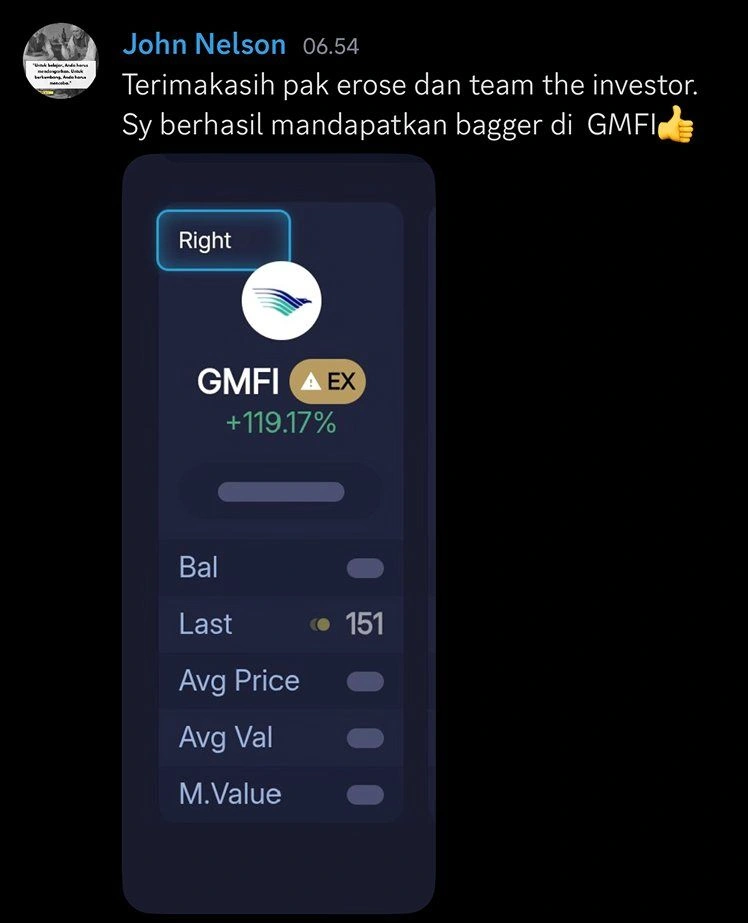 Screenshot GMFI naik 119 persen