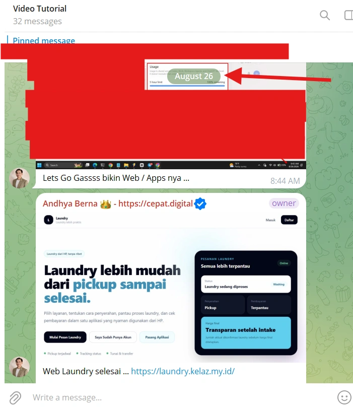 Dokumentasi project setelah development APOPS dilanjutkan