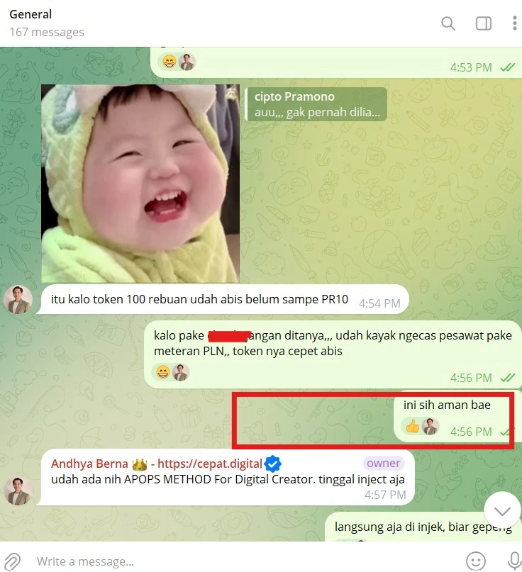 Screenshot percakapan pengguna APOPS Method 4; buka gambar untuk membaca ukuran penuh
