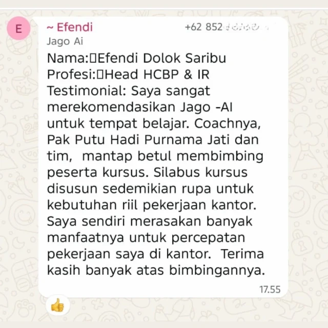 Testimoni peserta 1