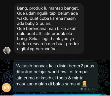 Testimoni Ultimate AI Workflow 6
