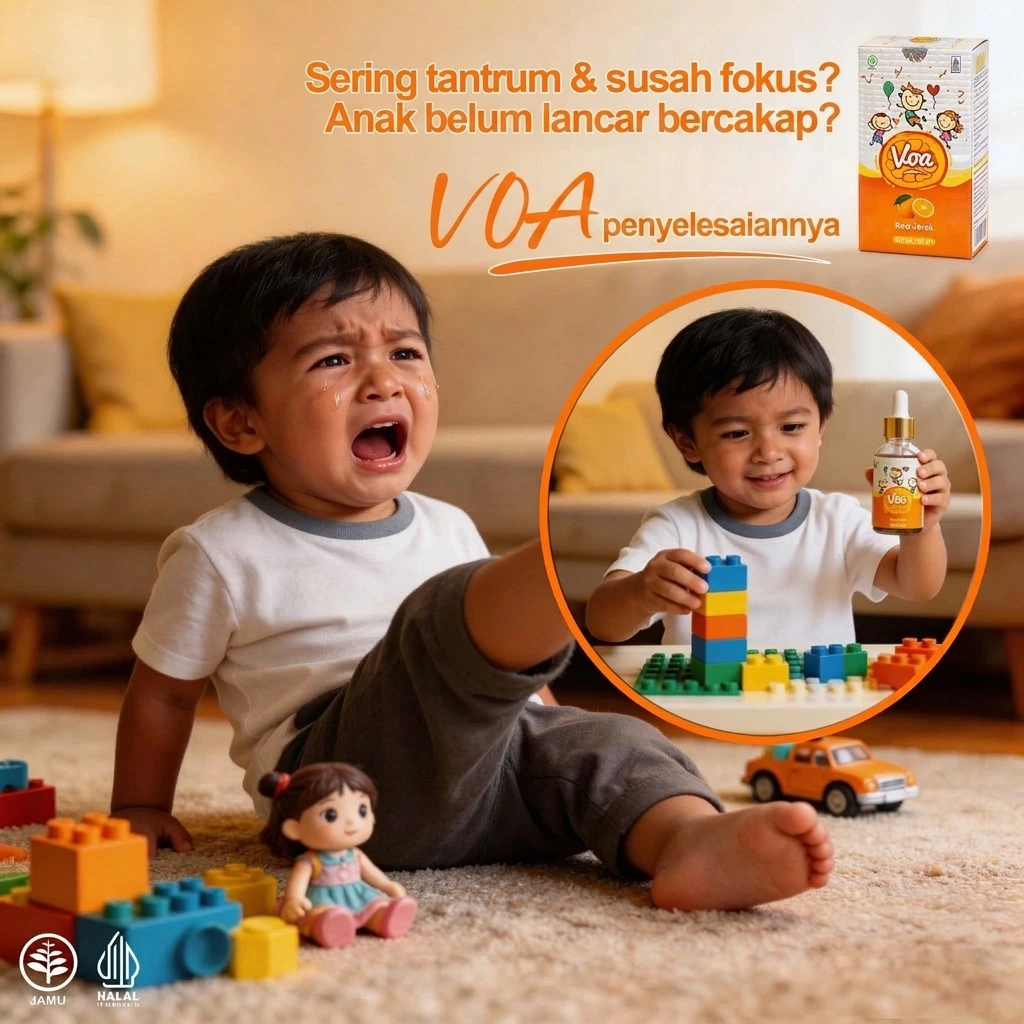 Anak kecil bermain dengan blok berwarna