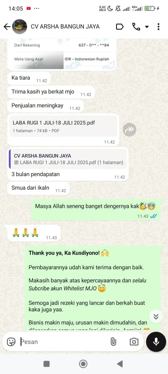 Testimoni pengguna MJO