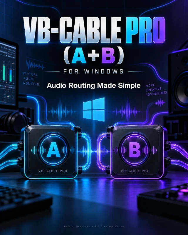 Mockup produk VB CABLE Pro (A+B) for Windows
