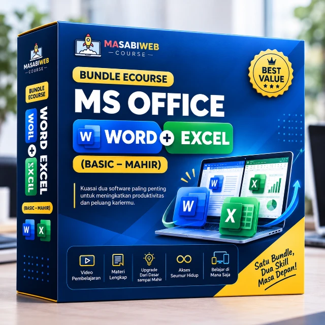 Bundle Ecourse MS Office: Word + Excel (Basic - Mahir)