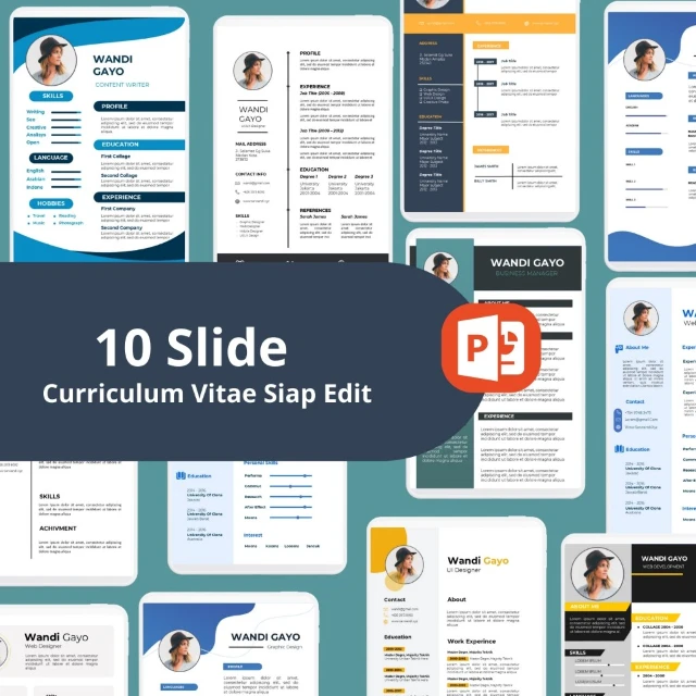 CV Masterpiece: 10 Slide Curriculum Vitae Siap Edit