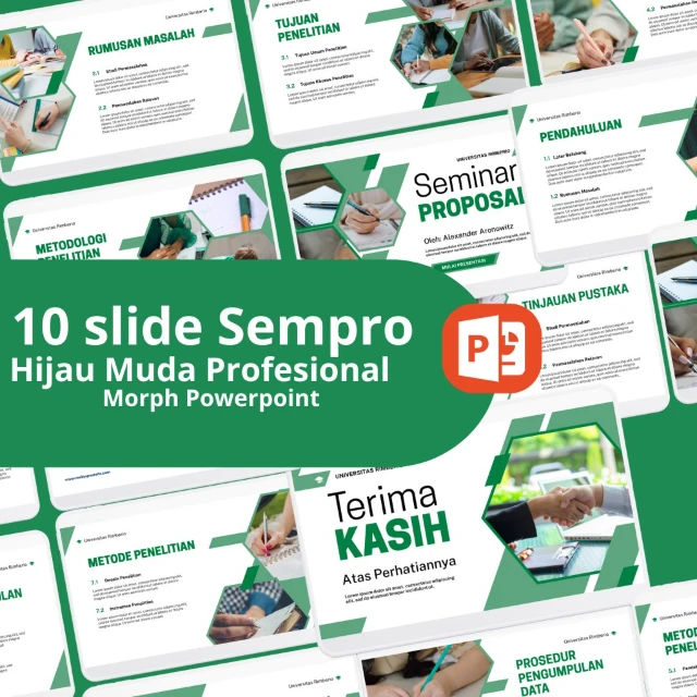 Sempro Hijau Muda Profesional Powerpoint - Template Proposal Seminar Profesional | PPT Morph Premium