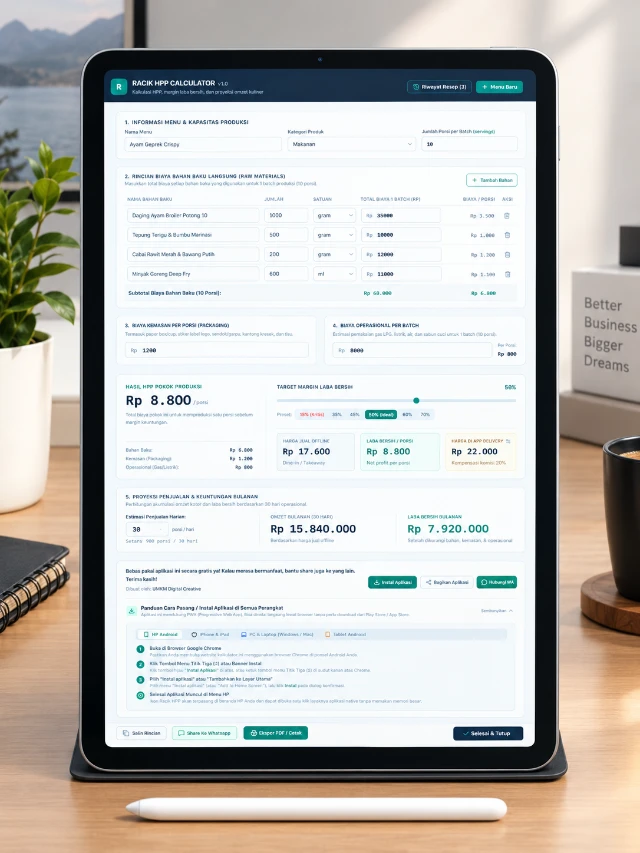 Bonus Aplikasi HPP Calculator