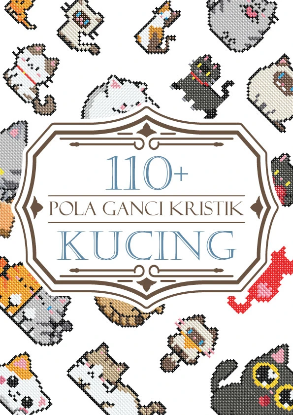 Pola Ganci Kristik Tema Kucing 