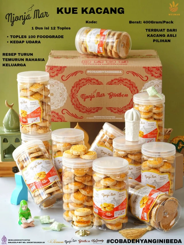 Grosir Kue Kacang Wijen Njonja Mar 400g — 1 Dus 12 Pcs