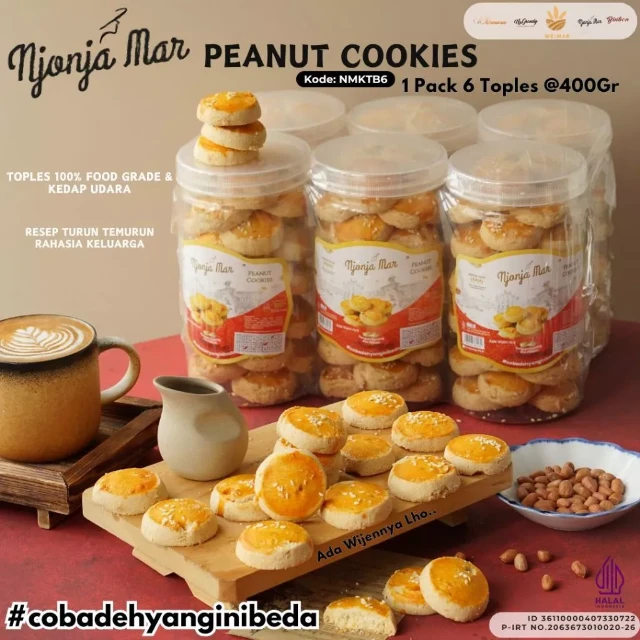 Grosir Kue Kacang Wijen Njonja Mar 400g — 1 Pack 6 Pcs