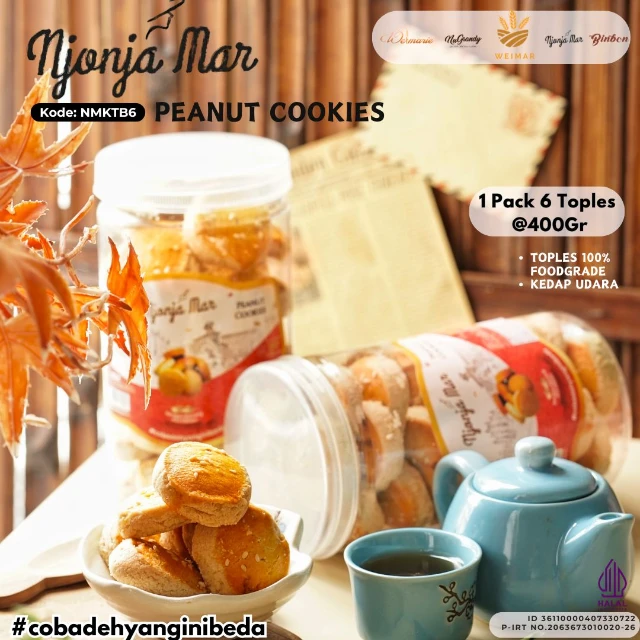 Grosir Kue Kacang Wijen Njonja Mar 400g — 1 Pack 6 Pcs 2