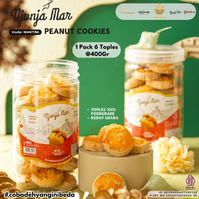 Grosir Kue Kacang Wijen Njonja Mar 400g — 1 Pack 6 Pcs 3