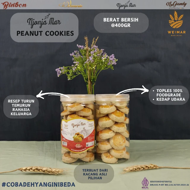 Grosir Kue Kacang Wijen Njonja Mar 400g — 1 Pack 6 Pcs 4