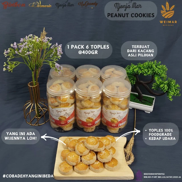 Grosir Kue Kacang Wijen Njonja Mar 400g — 1 Pack 6 Pcs 5