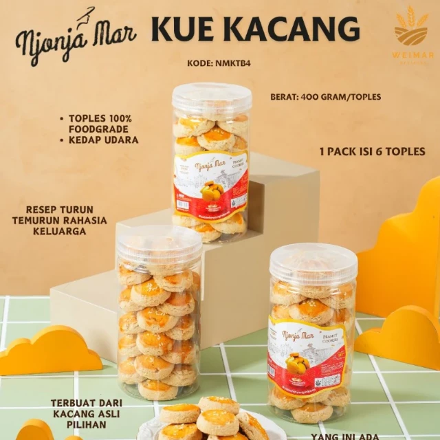 Grosir Kue Kacang Wijen Njonja Mar 400g — 1 Pack 6 Pcs 7