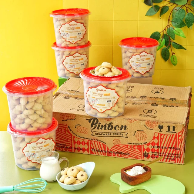 Grosir Kue Susu Choco Chips Binbon 650g (1 Dus Isi 6 Toples)
