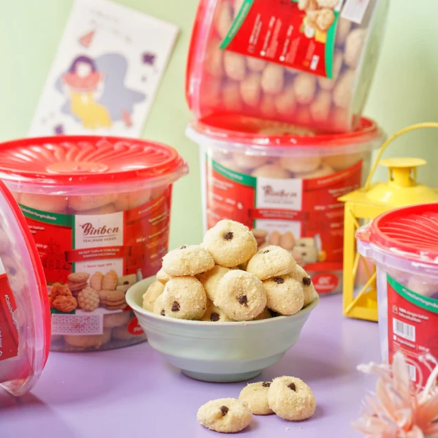 Grosir Kue Susu Choco Chips Binbon 650g (1 Dus Isi 6 Toples) 5