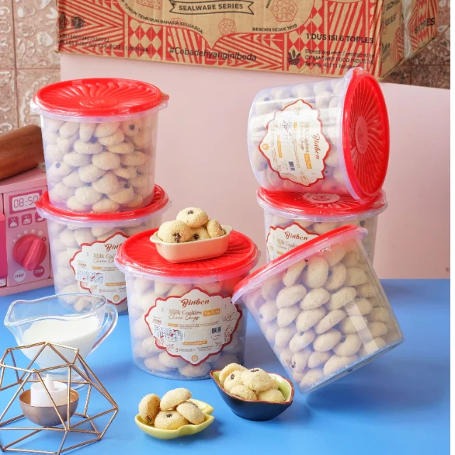 Grosir Kue Susu Choco Chips Binbon 650g (1 Dus Isi 6 Toples) 9