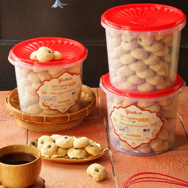 Grosir Kue Susu Choco Chips Binbon 650g (1 Dus Isi 6 Toples) 10