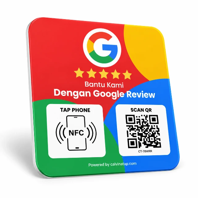Kartu NFC Google Review QR Code untuk Review Google Bisnis Colorfull Design