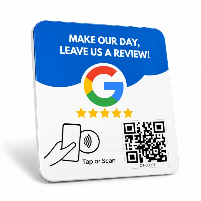  Kartu NFC Google Review QR Code untuk Review Google Bisnis - Elegant Design